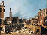 London National Gallery Top 20 15 Canaletto - The Stonemason's Yard Canaletto - The Stonemason's Yard, 1726-27, 124 x 163 cm. The Campo San Vidal square has been temporarily transformed into a workshop for repairing the nearby church. In the foreground we see the stonemasons at their work between blocks of marble, capitals, fragments and unworked blocks of hewn stone. In the middle ground, we look over the Grand Canal to the church of Santa Maria della Carita, set against a sky of silken blue. A mother, children, stonemasons working outdoors, gondelieri and passers-by are scattered here and there, so that the entire painting merges into a single line of action.